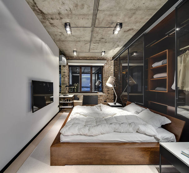 Loft style bedroom - Fotó, kép