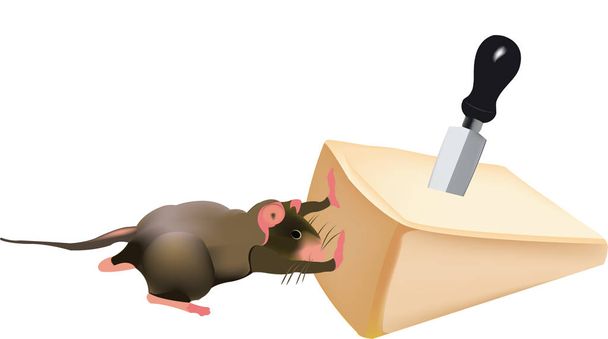 ratón empuja parmesano
 - Vector, imagen