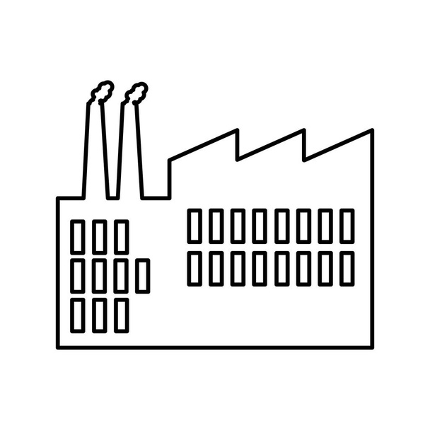 factory building isolated icon - Vector, Image