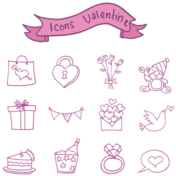 Oggetti San Valentino collezione icone
 - Vettoriali, immagini