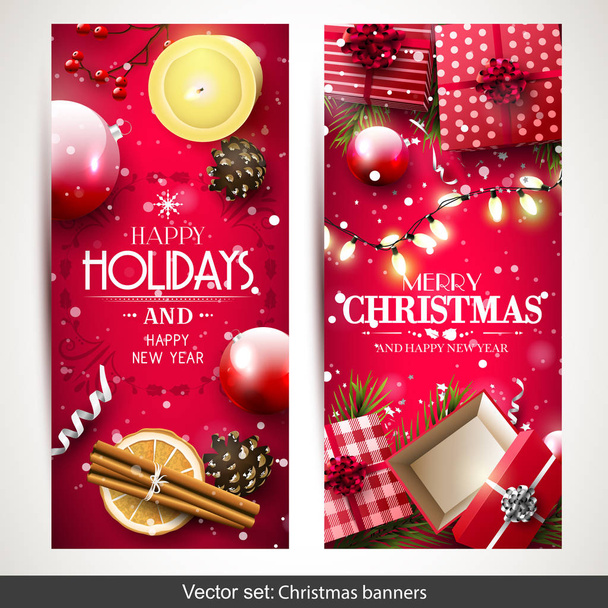 Luxury Christmas banners - Vektor, Bild
