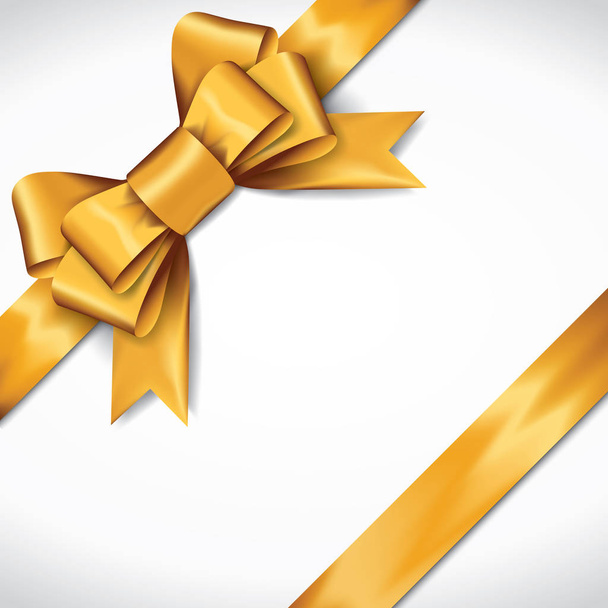Golden gift bows with ribbons On White Background. - Vector, Image