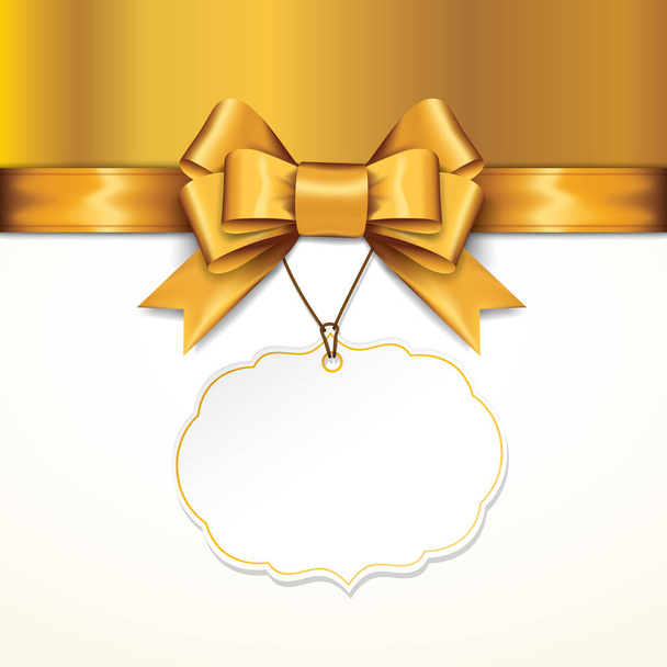 Golden gift bows with ribbons On White Background.  - Vektor, obrázek
