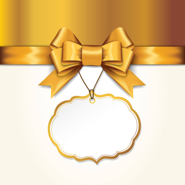 Golden gift bows with ribbons On White Background.  - Вектор,изображение
