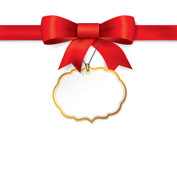 Red gift bows with ribbons On white Background. - Вектор,изображение