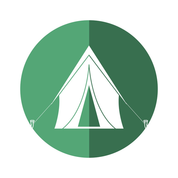 carpa equipo camping actividades verde círculo sombra
 - Vector, imagen