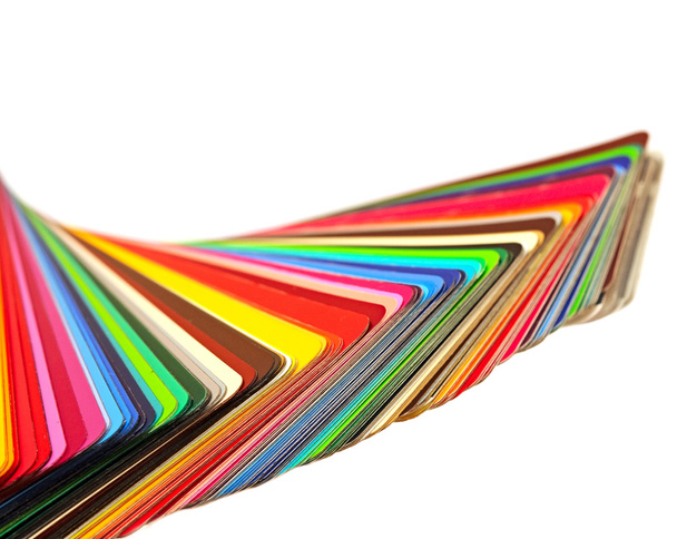 Espectro de guía de color muestras arco iris sobre fondo blanco
 - Foto, imagen