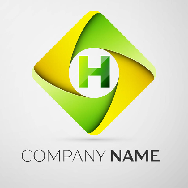 Letter H vector logo symbol in the colorful rhombus. Vector template for your design - Wektor, obraz