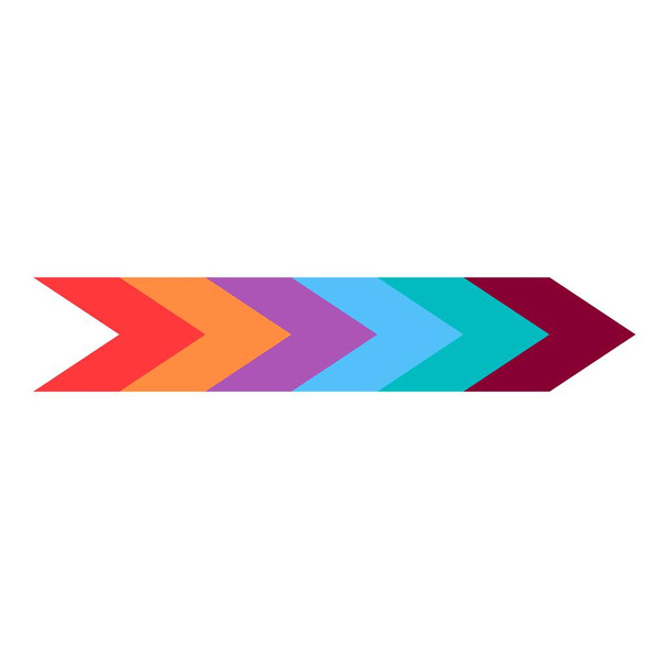 Colorful arrow icon, flat style - Vetor, Imagem
