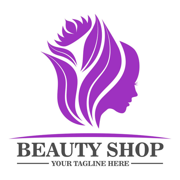 Belleza tienda logo diseño plantilla
 - Vector, Imagen