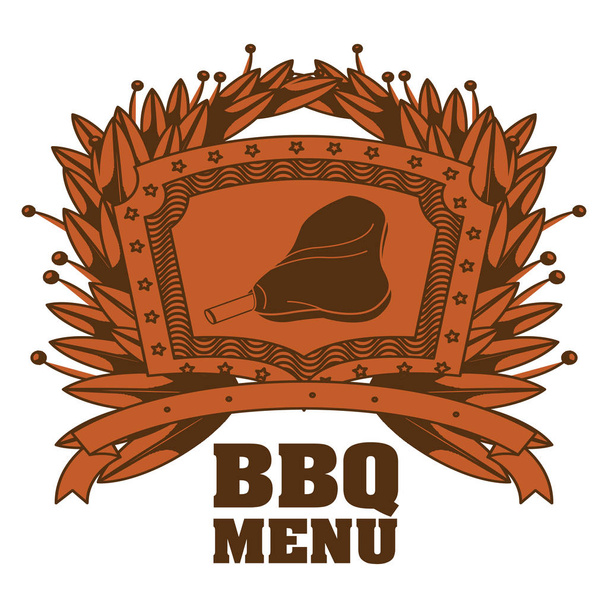 Isolated bbq menu and steak house design - Vektor, obrázek