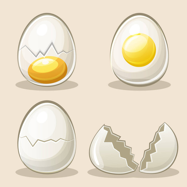 cartoon eggs in vector elements - Vektör, Görsel