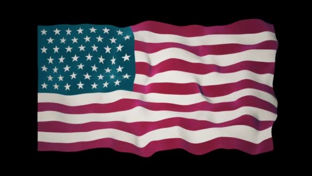 American Flag Slow Waving Matte - Footage, Video