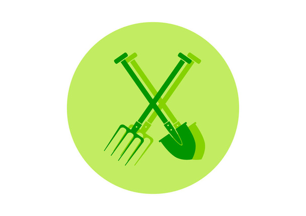 Green garden icon on white background    - Vector, Image