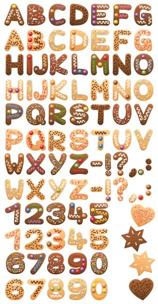 Świąteczne ciasteczka alfabet asortyment - Wektor, obraz