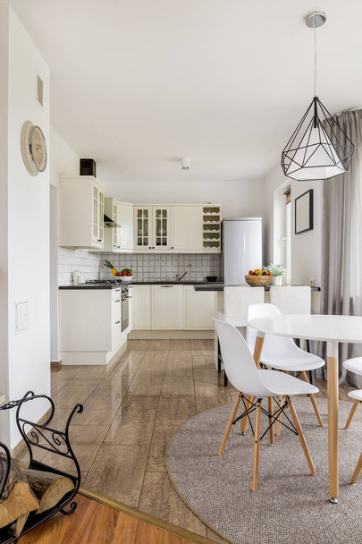 Spacious kitchen, stylish dining room - Фото, изображение