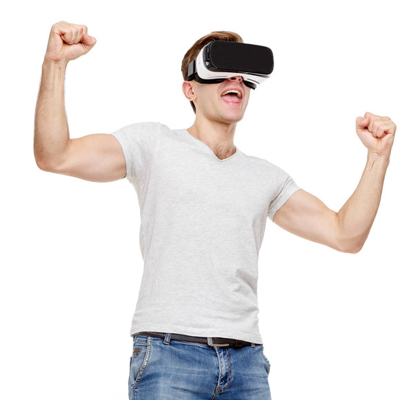 Man with virtual reality goggles - Φωτογραφία, εικόνα