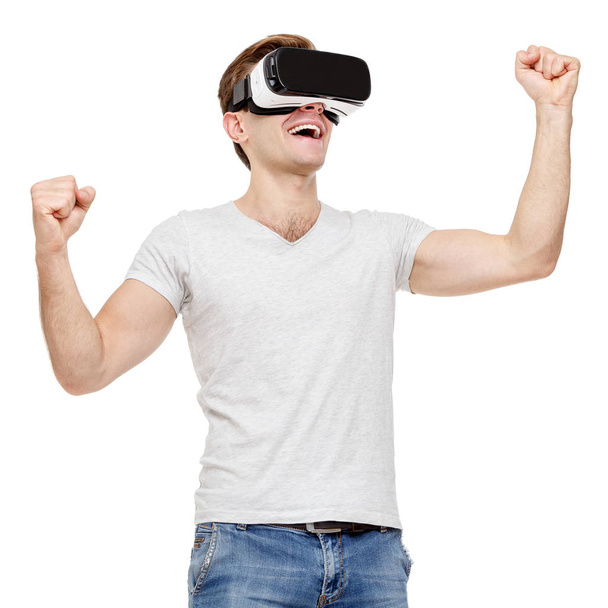 Man with virtual reality goggles - Foto, Imagem
