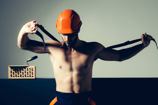 sexy muscular man builder - Photo, image