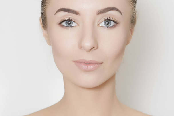 caucasian woman,closeup portrait with ideal skin - Foto, Imagem