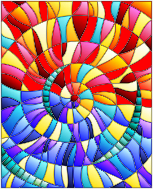 抽象的なモザイク画像、螺旋状に配置されたカラフルなタイル - ベクター画像