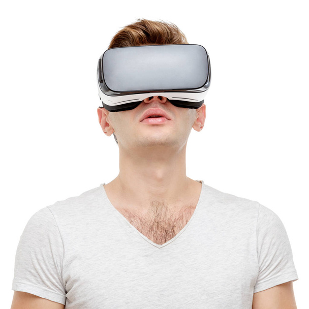 Man with virtual reality goggles - Foto, Imagen