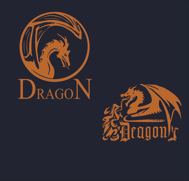 Золотые драконы на черном фоне
 - Фото, изображение