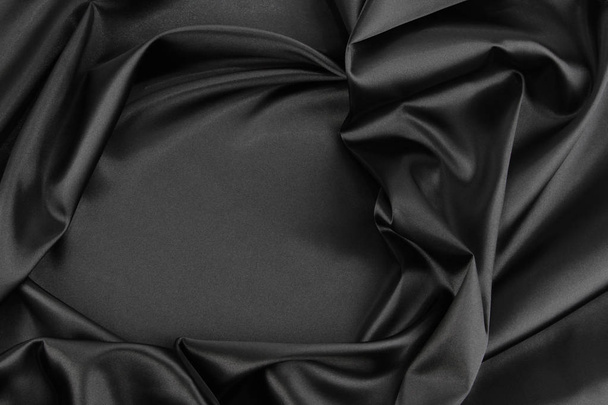 Fekete selyem szövet - Fotó, kép