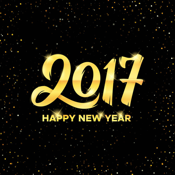 Mutlu yeni yıl 2017 tebrik kartı vektör tasarımı - Vektör, Görsel