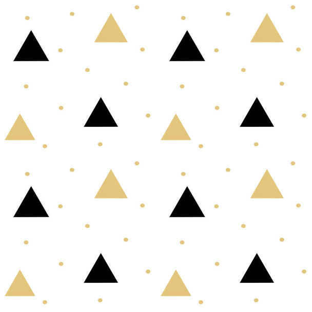 gold black scandinavian seamless vector pattern background illustration with triangle - Vector, Image