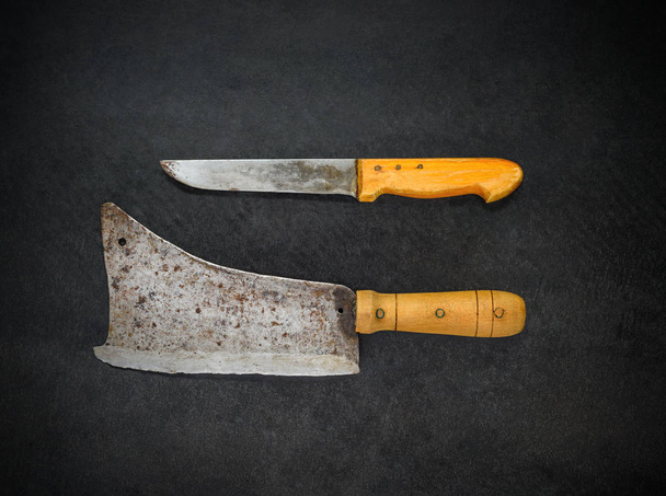 Meat Cleaver and Butcher Knife - Φωτογραφία, εικόνα