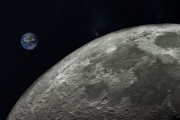 planeetta Maa ja kuu, Elementit tämän kuvan kalustettu NASA
. - Valokuva, kuva