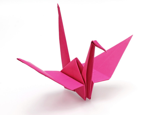 Pink origami bird - Foto, imagen