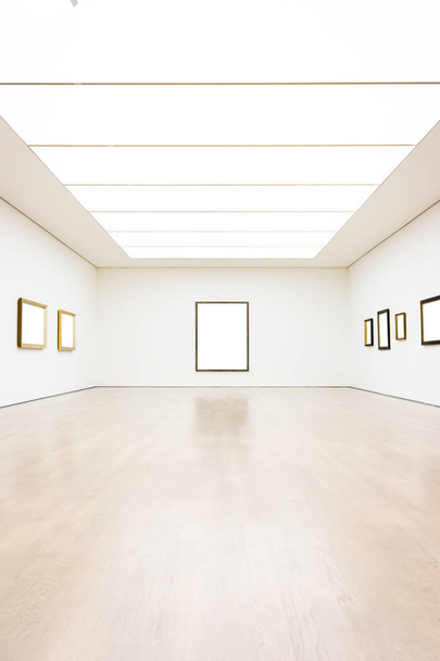 Modern Art Museum Frame Wall Clipping Path Isolated White Vector - Fotografie, Obrázek