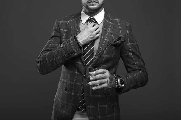 Portrait of elegant brutal man in a expensive suit - Φωτογραφία, εικόνα