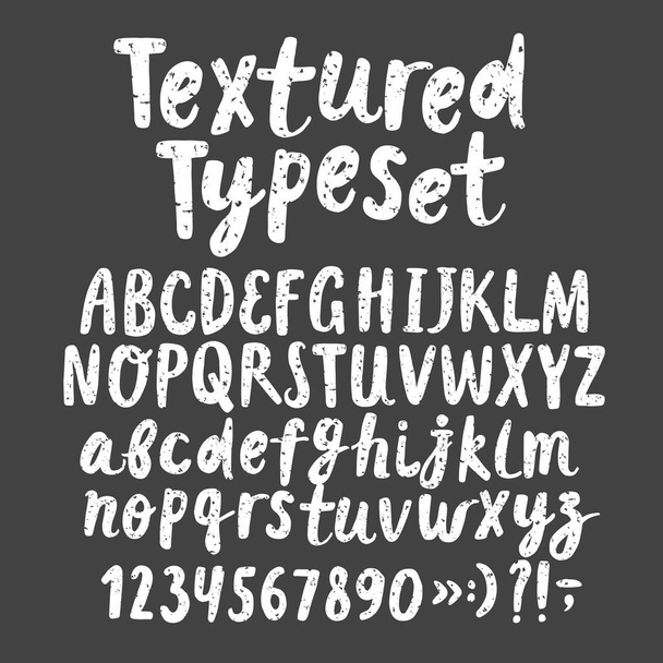Brush hand drawn textured vector typeset - Vector, Image