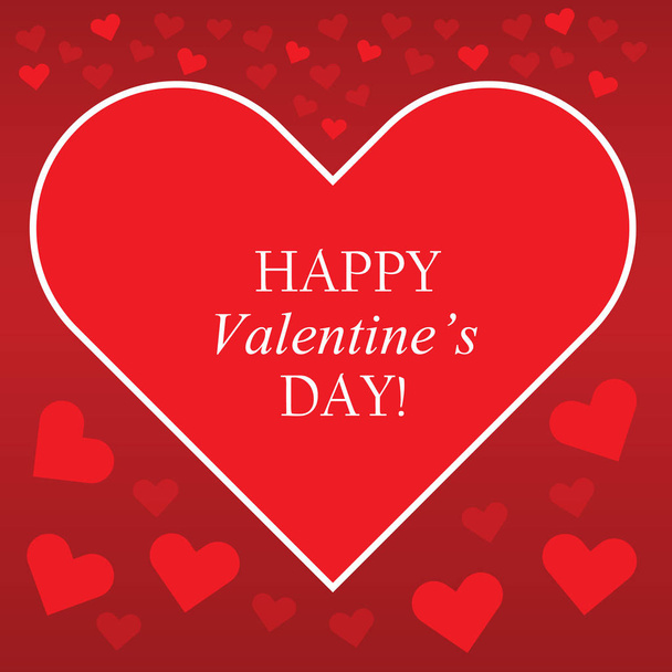 Valentines background with red heart - Vetor, Imagem