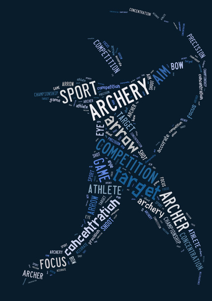 Archery pictogram on blue background - Photo, Image
