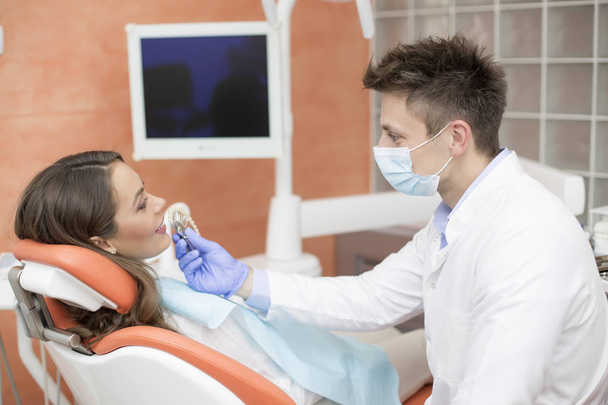 Patient having dental checkup - Foto, Imagen
