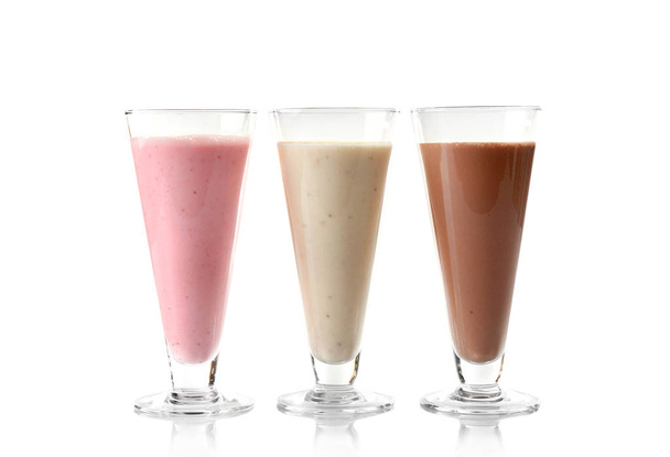 Delicious milkshakes in glasses  - Zdjęcie, obraz