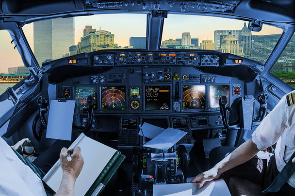 Twin Towers cockpit - Foto, afbeelding