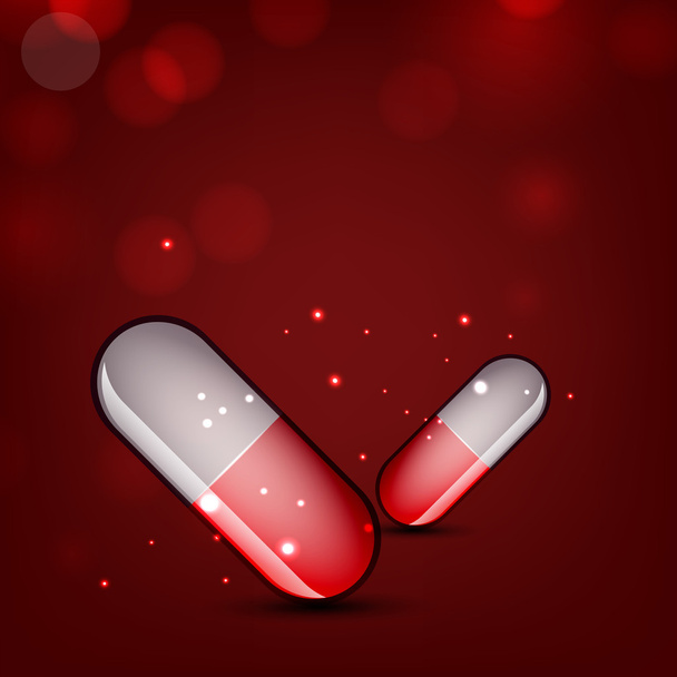 Molecule medical background with capsules. EPS 10. - Vector, Image