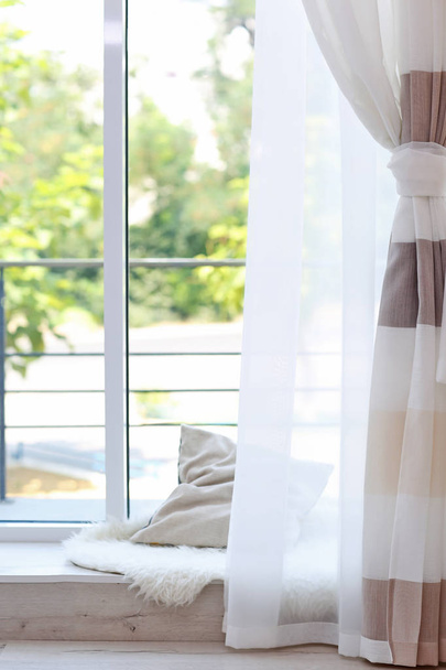 Room window with colorful curtains - Photo, Image
