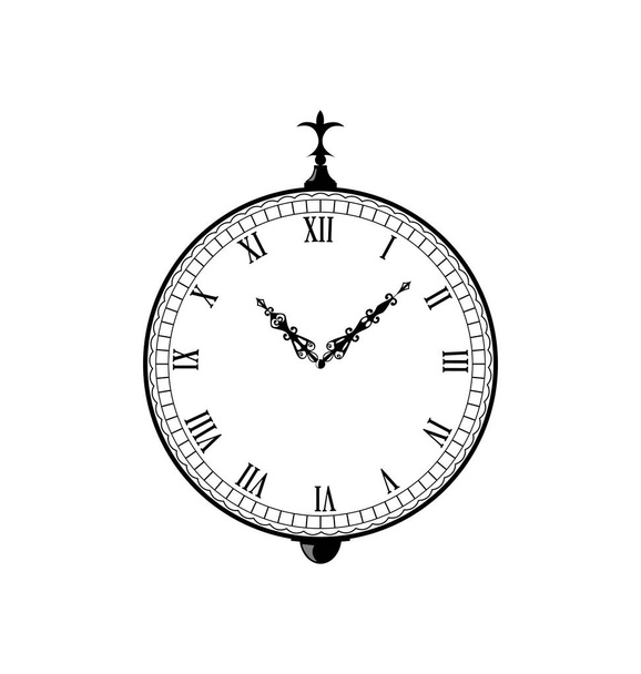 Oldtimer Uhr mit Vignettenpfeilen - Foto, Bild