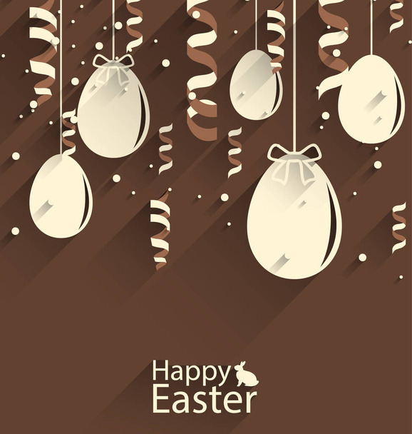 Happy Easter Chocolate Background with Eggs and Serpentine - Foto, afbeelding