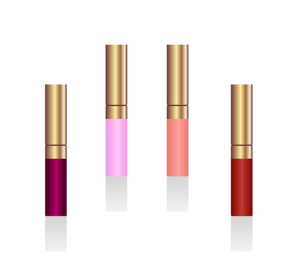 Realistic illustration of lipsticks are isolated on white backgr - Fotografie, Obrázek