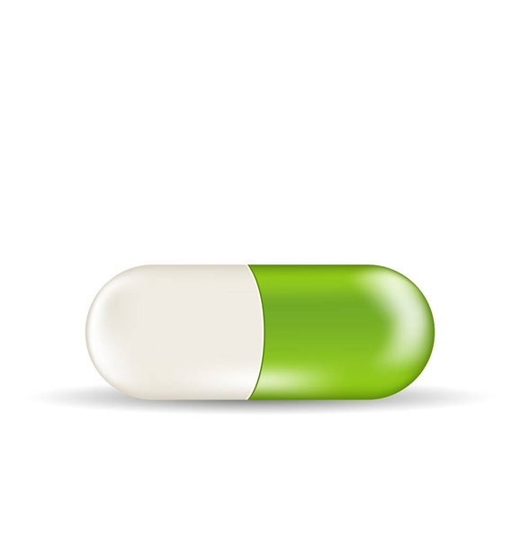 Herbal pill isolated on white background - Φωτογραφία, εικόνα