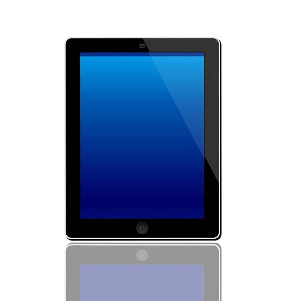 Illustration des eingeschalteten Computer-Tablets mit Spiegelung - - Foto, Bild