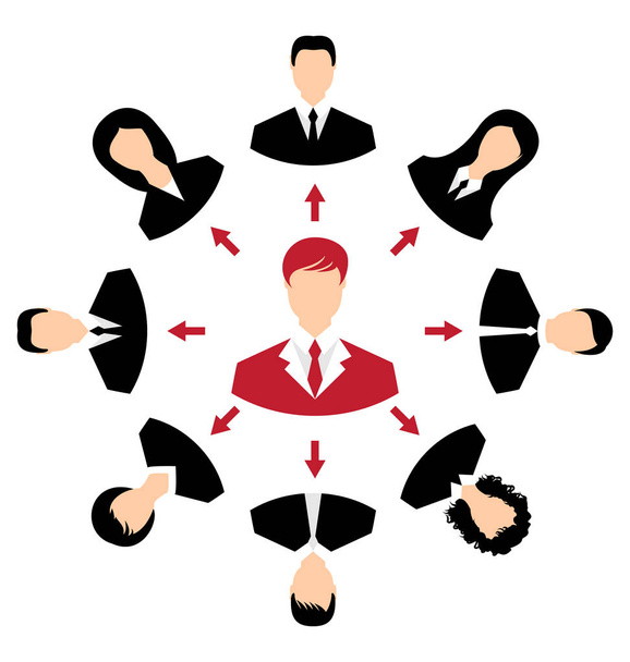 Concepto de liderazgo, gente de negocios comunitarios
 - Foto, Imagen