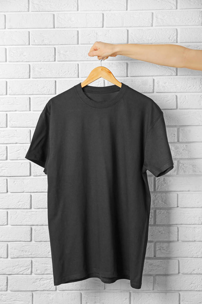Blank black t-shirt  - Foto, imagen